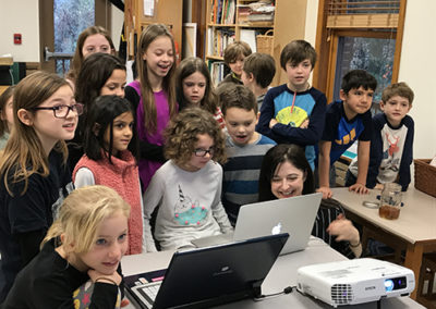 Nature's Way kids in front of the computer