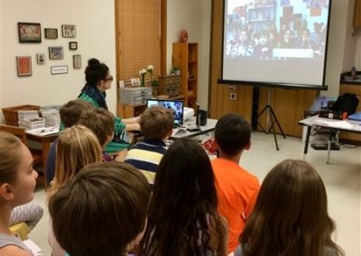 Nature's Way kids look at Jean Zay kids on screen 1